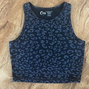 ZYIA Women's Navy Leopard Print Tank Top